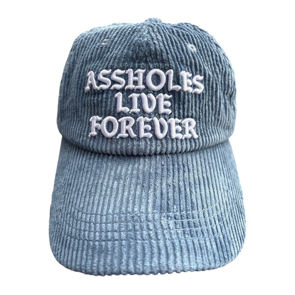 A**holes Live Forever Corduroy cap adjustable Hat Linda Finegold